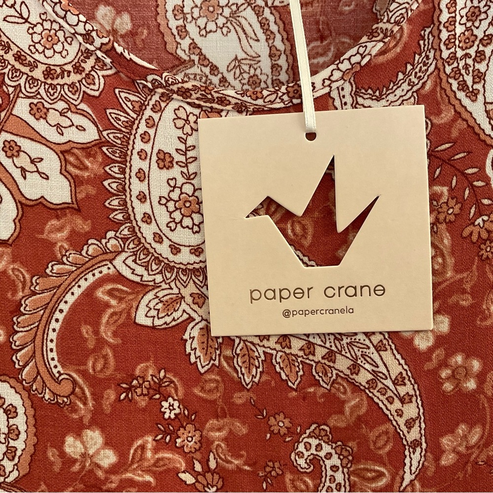 Paper Crane Paisley & Floral Baby Doll Top - NWT - Size XS - Picture 7 of 9
